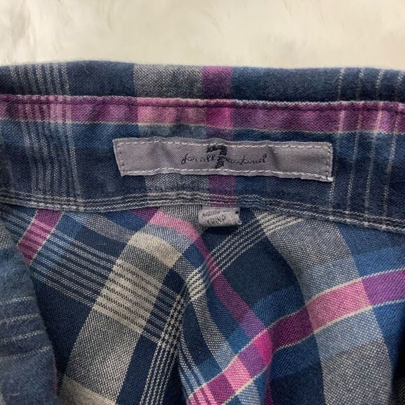 7 FOR ALL MANKIND Pearl snap linen blend shirt - Picture 3 of 4